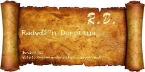 Radván Dorottya névjegykártya